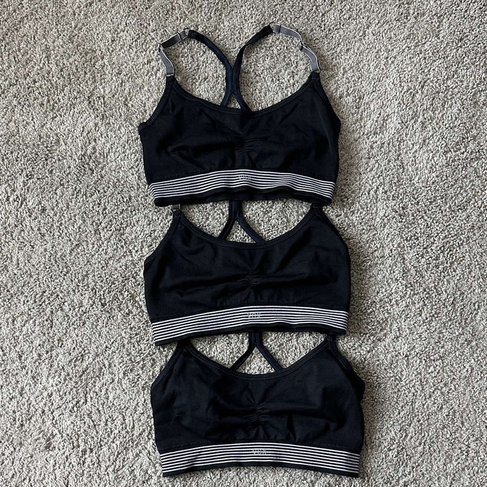 Victoria's Secret Black and Gray Sports Bras Trio